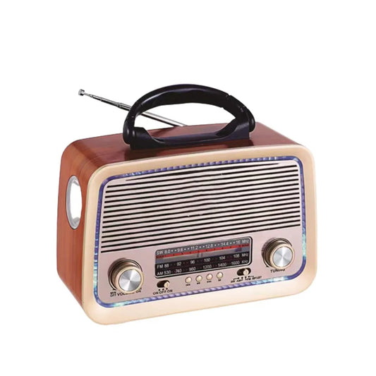 Rádio Retrô Am/Fm com Lanterna Bluetooth Usb Aux Recarregavel KA3199