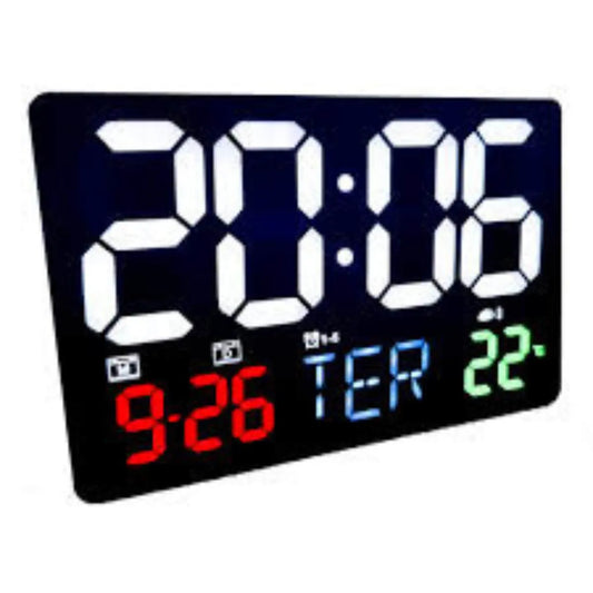 Relógio de Parede Led Digital LE-2120 Data Hora Alarme Casa Escritório Loja +controle - It-Blue