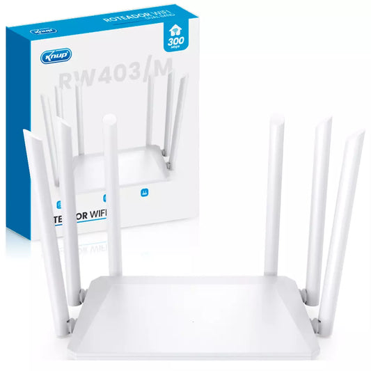Roteador Wi-fi Branco 6 Ant. 300mbps 2,4ghz Kp rw403 Knup