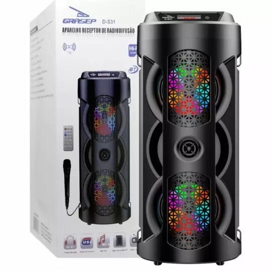 CAIXA DE SOM BLUETOOTH GRASEP 20W DS31