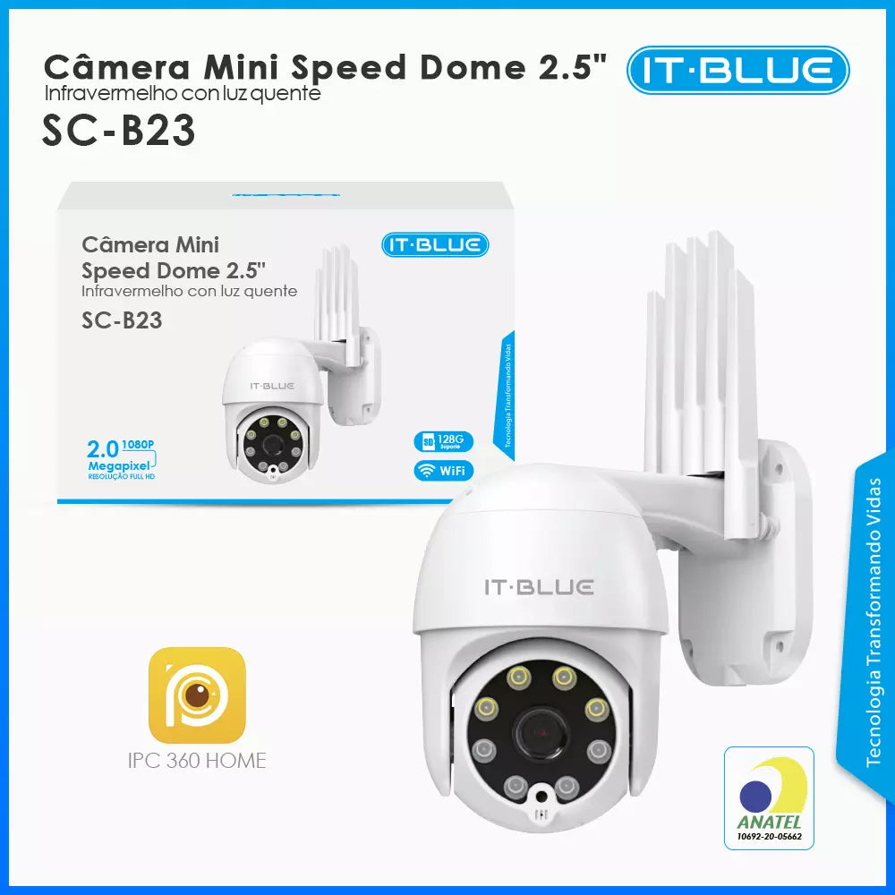 CAMERA SEGURANÇA MINI SPEED DOME 2.5" INFRA 2.0 SCB23