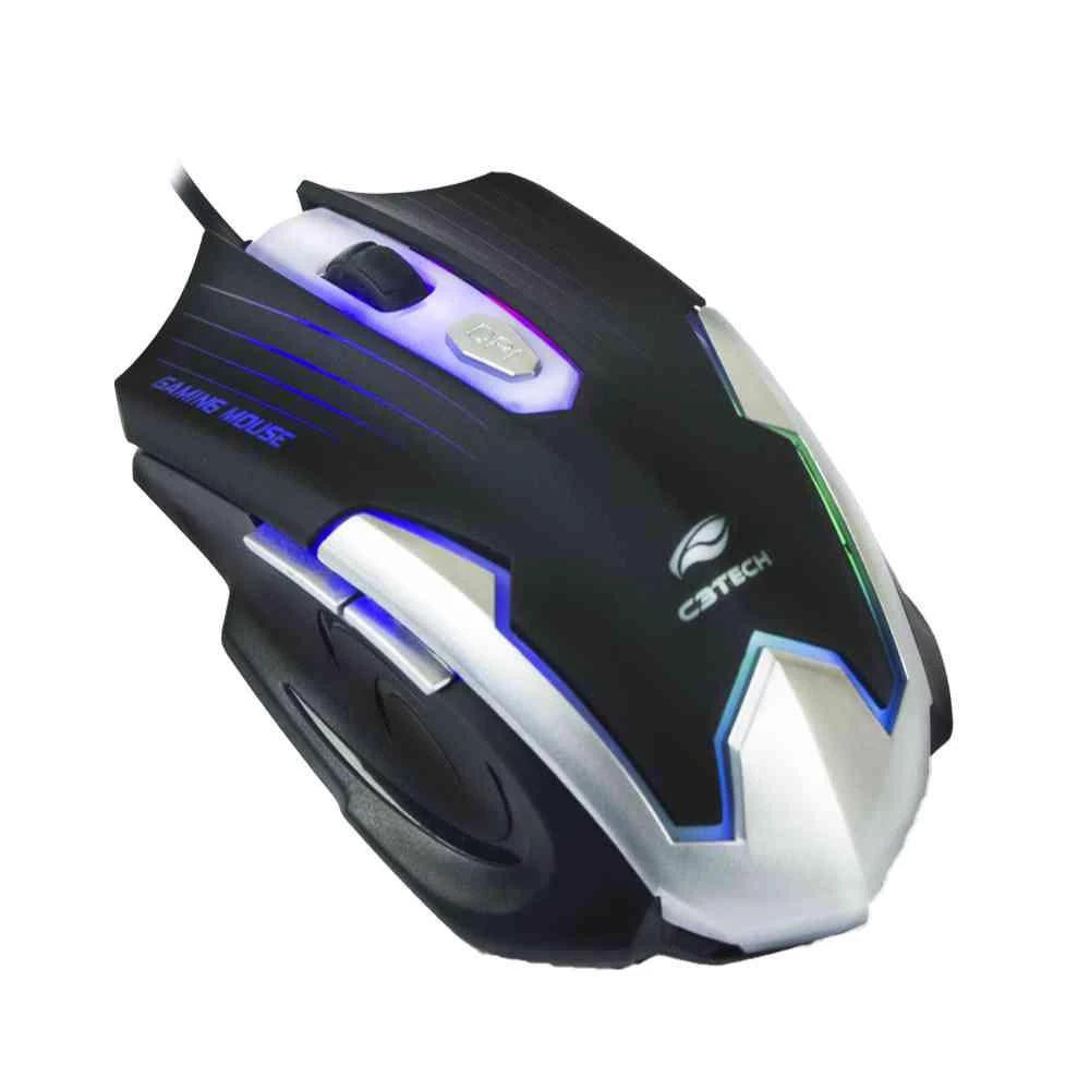 Mouse Gamer USB C3Tech MG-11BSI Preto/Prata