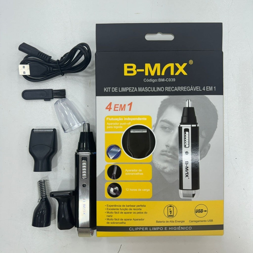 Aparador De Pelos Elétrico Barbeador Kit 4 Em 1 bmc039