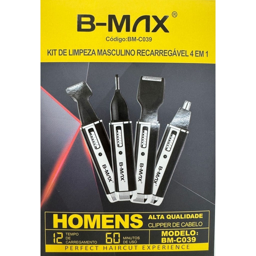 Aparador De Pelos Elétrico Barbeador Kit 4 Em 1 bmc039