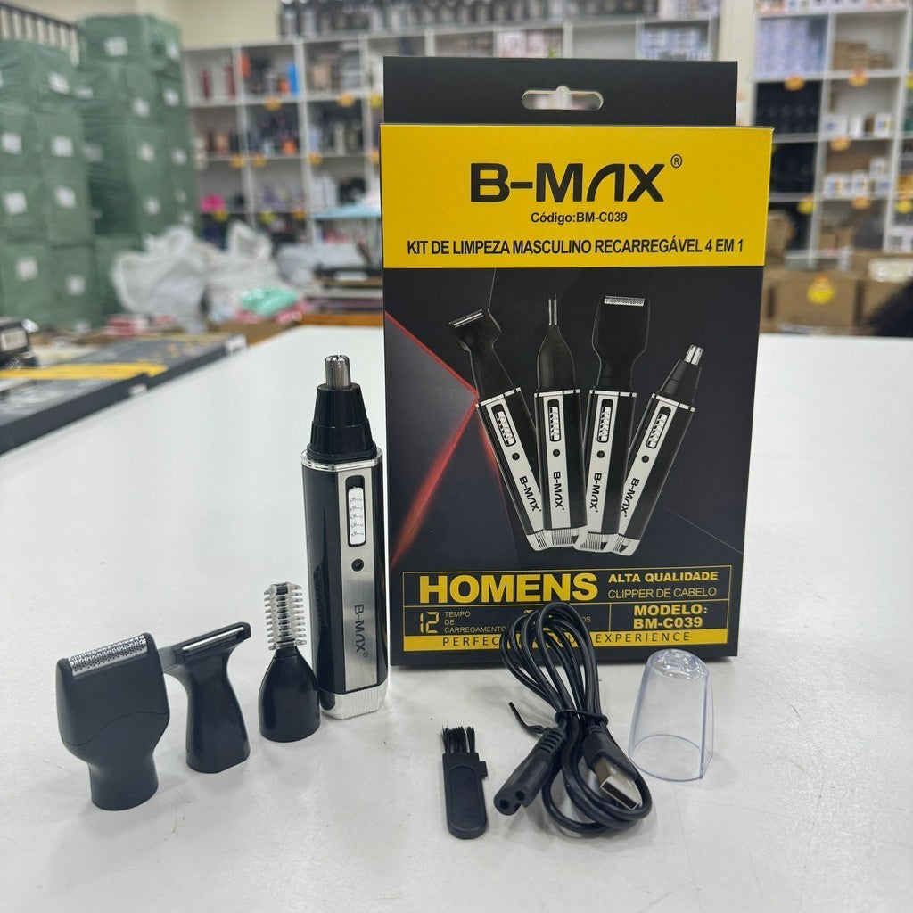 Aparador De Pelos Elétrico Barbeador Kit 4 Em 1 bmc039