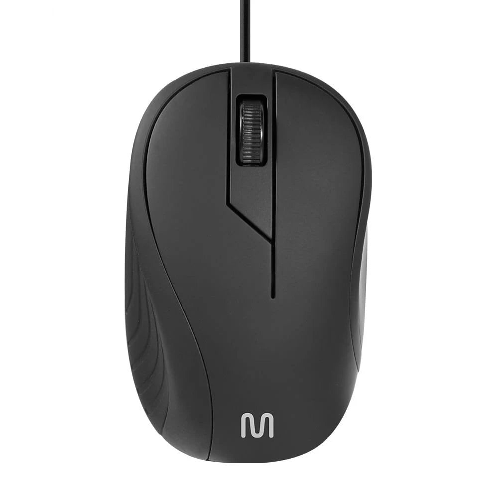 Mouse Com Fio USB Preto Emborrachado Multilaser MO222