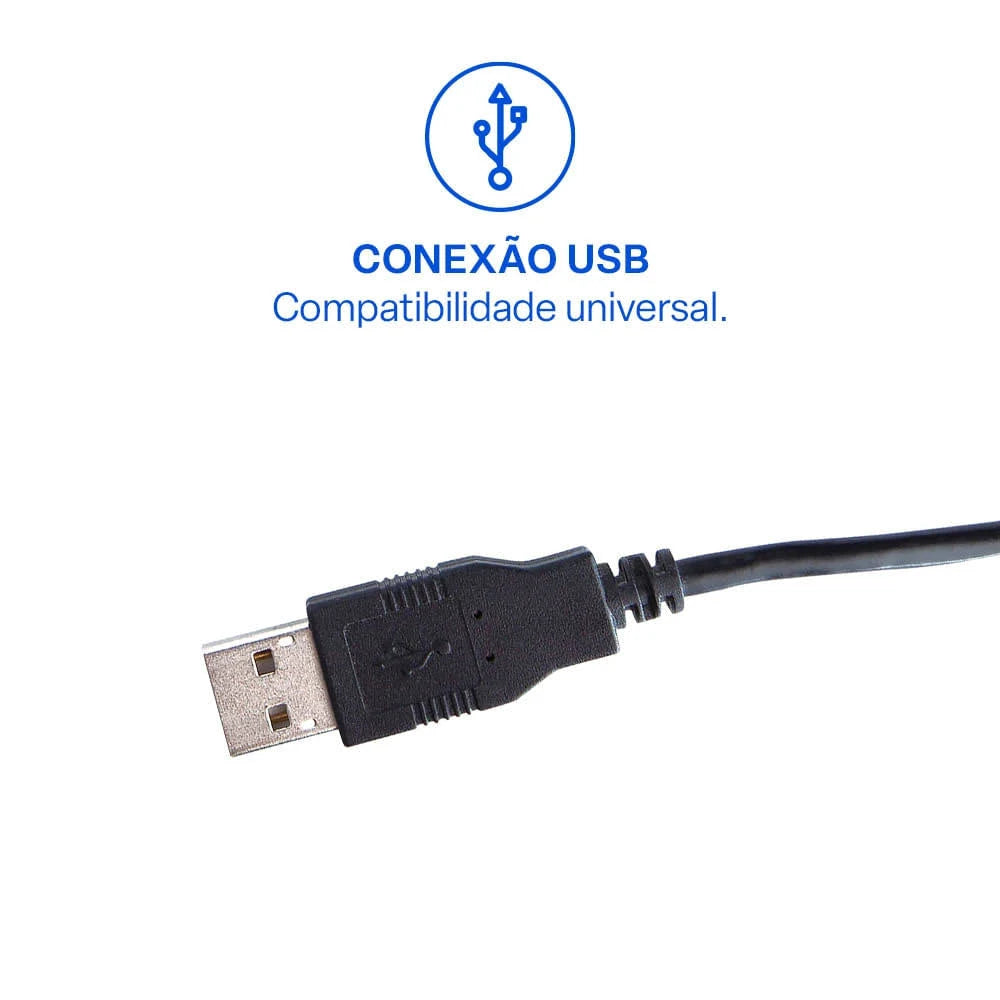 Mouse Com Fio USB Preto Emborrachado Multilaser MO222