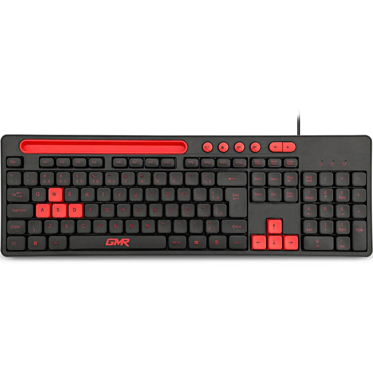 Teclado GK120 Preto/Vermelho com Suporte de Smartphone - TC266