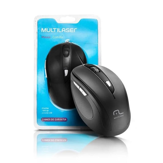 Mouse Multi Comfort MO241 6 Botões 1600 DPI USB 2.0 - Preto