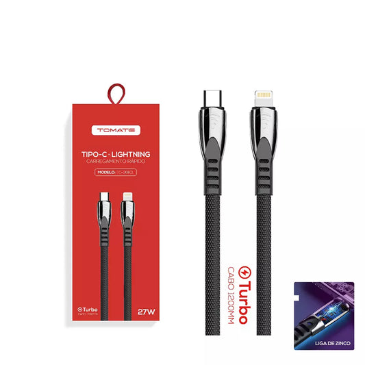 CABO IPHONE TIPO C TOMATE PONTA DE FERRO 27W 1.20CM TC301CL
