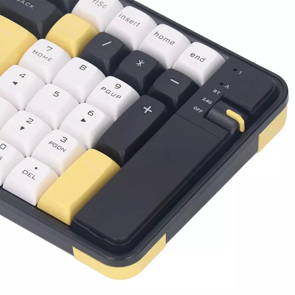 KIT Teclado E Mouse Sem Fio Bluetooth Wireless 2.4GHZ KNUP - KP-TE129 AMARELO