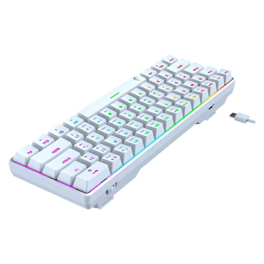 Teclado Mecânico Gamer Rise Mode GM1 White, RGB, Switch Outemu Brown