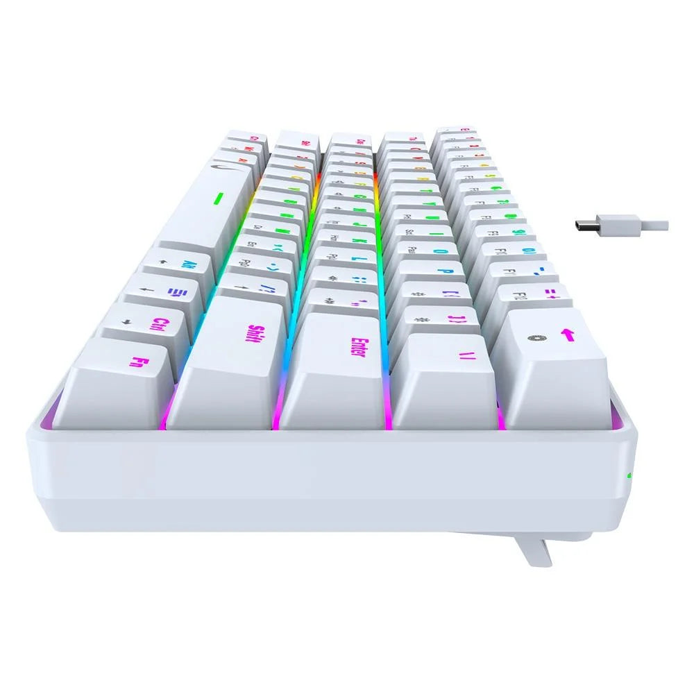 Teclado Mecânico Gamer Rise Mode GM1 White, RGB, Switch Outemu Brown