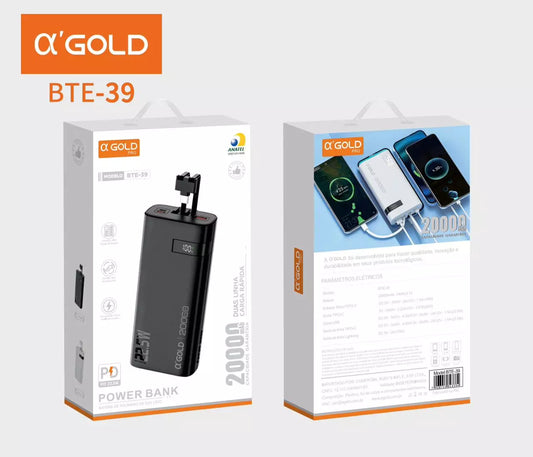 CARREGADOR PORTÁTIL POWER BANK AGOLD 20.000MAH 22.5W BTE39