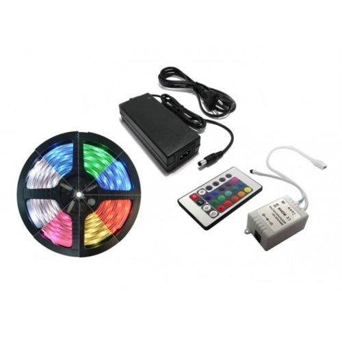 Fita Super Led 5mt Rgb 5050 Colorida + Controle + Fonte