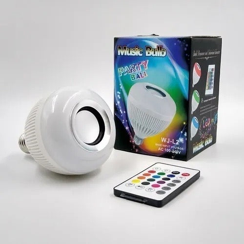 Lampada Bluetooth De Led Caixa De Som com Controle Rgb 12W