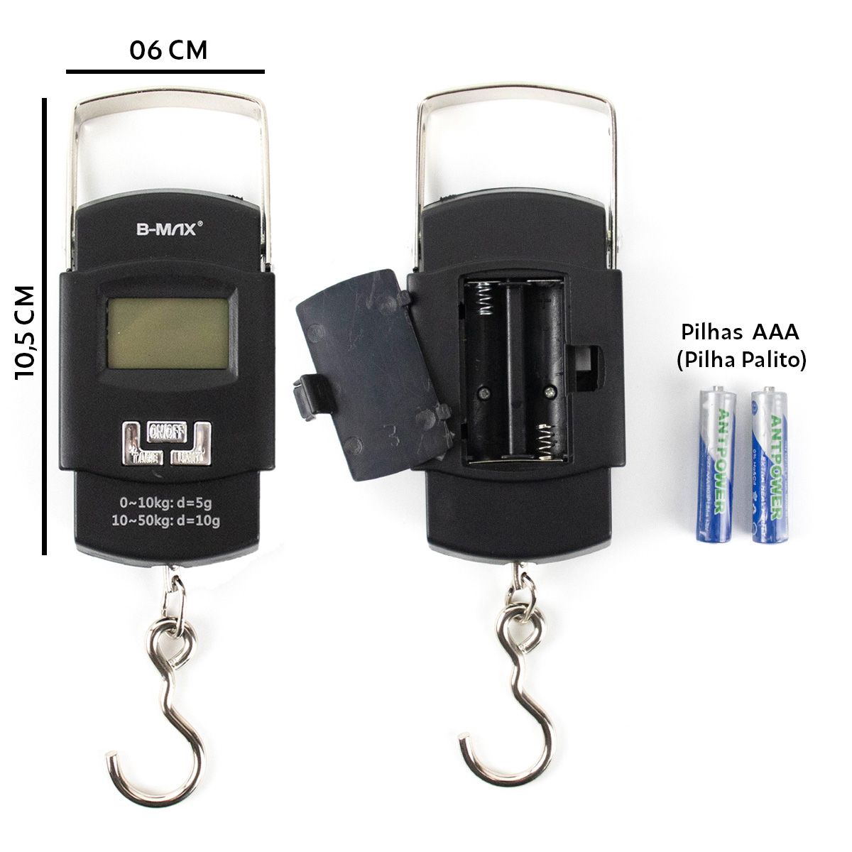 Balança Digital Portátil de Mão para até 50kg B-Max BM-A08
