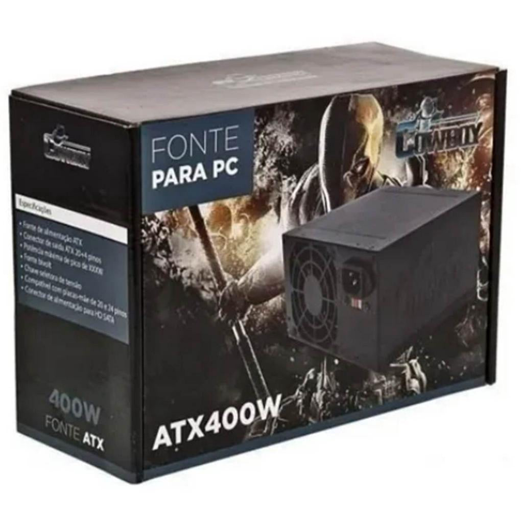 Fonte De Alimentação Para Pc Knup Cowboy Kp-532 400w  Preta 115v/230v