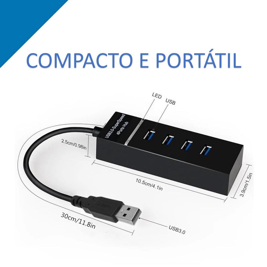 Hub Usb 3.0 & 2.0 4 Portas Expansor Rapido 5 Gbps Alta Velocidade KP-HB500