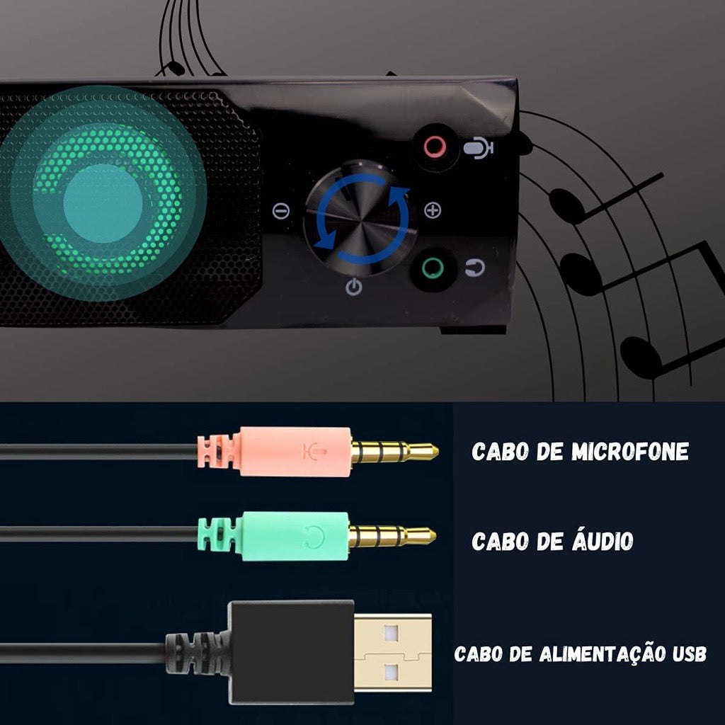 Caixa de Som P/ Pc Notebook 5V USB 12W RMS KP-6040 Knup – igiftuberlandia