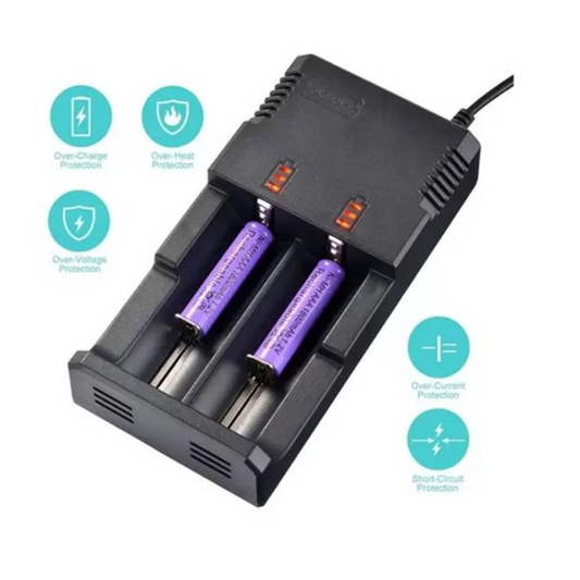 Carregador Universal Bateria Duplo Regulável 18650 26650