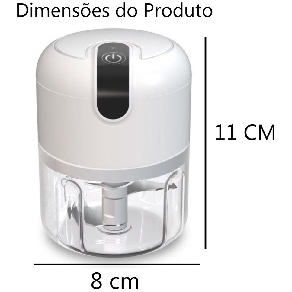 Mini Processador Alimentos Eletrico 250 Ml 3 Laminas Sem Fio