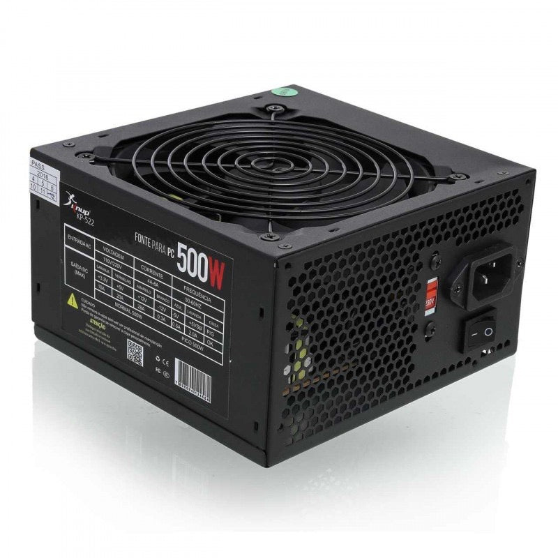Fonte Atx Gamer 500w Ultra Silence  Knup Kp 522 Preta 115v/230v