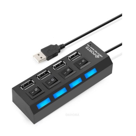 Hub Régua Usb 2.0 4 Portas Led Indicador Extensor Usb Rápido
