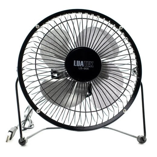 Ventilador de Mesa USB Premium Mini com 4 Pás de Metal Potente e Silencioso LS906