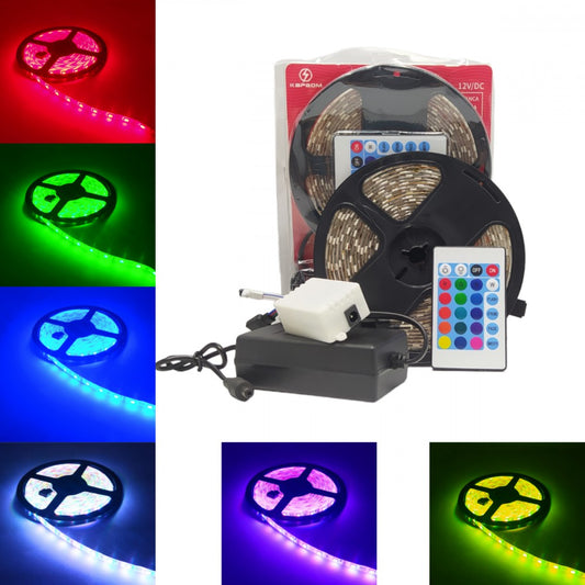 Fita Super Led 5mt Rgb 5050 Colorida + Controle + Fonte